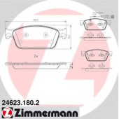 Колодки тормозные дисковые для VW MULTIVAN, TRANSPORTER <b>ZIMMERMANN 24623.180.2 / 24623</b>