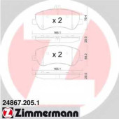 Колодки тормозные дисковые для MERCEDES GLK(X204) <b>ZIMMERMANN 24867.205.1 / 24867</b>