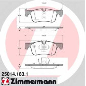Колодки тормозные дисковые для BMW 1(F21), 2(F22,F23,F87) <b>ZIMMERMANN 25014.183.1 / 25014</b>