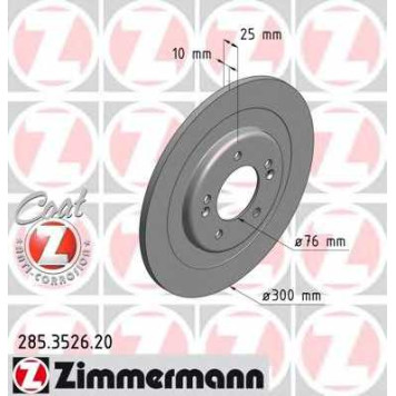 Тормозной диск ZIMMERMANN 285.3526.20