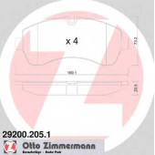 Колодки тормозные дисковые для MERCEDES SPRINTER(906) / VW CRAFTER(2E#,2F#) <b>ZIMMERMANN 29200.205.1 / 29200</b>