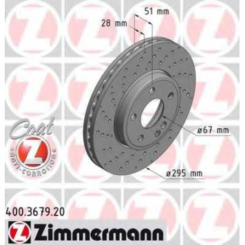 Тормозной диск ZIMMERMANN 400.3679.20