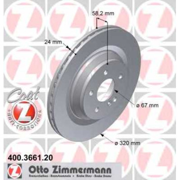 Тормозной диск ZIMMERMANN 400.3661.20