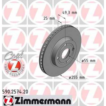 Тормозной диск ZIMMERMANN 590.2574.20